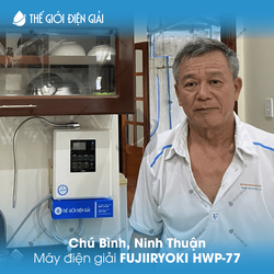 Chú Bình, Ninh Thuận lắp đặt máy lọc nước ion kiềm Fujiiryoki HWP-77