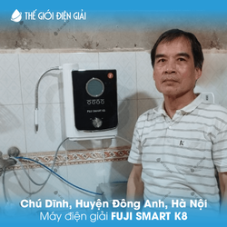 Chú Dĩnh, huyện Đông Anh, Hà Nội lắp máy lọc nước ion kiềm Fuji Smart K8