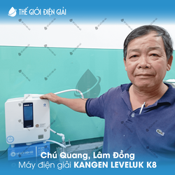 Chú Quang, Lâm Đồng lắp đặt máy lọc nước ion kiềm Kangen LeveLuk K8