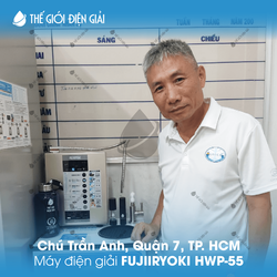 Chú Trần Anh, Quận 7, TP.HCM lắp máy lọc nước ion kiềm Fujiiryoki HWP-55 Nhật Bản