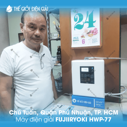 Chú Tuấn, Quận Phú Nhuận, TP.HCM lắp đặt máy lọc nước ion kiềm Fujiiryoki HWP-77