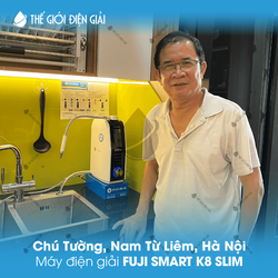 Chú Tường, Nam Từ Liêm, Hà Nội lắp đặt máy lọc nước ion kiềm Fuji Smart K8 Slim