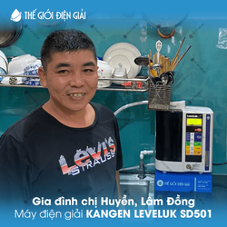 Gia đình chị Huyền, Lâm Đồng lắp đặt máy lọc nước ion kiềm Kangen - Leveluk SD501