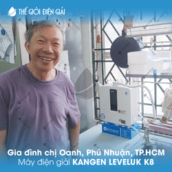 Gia đình chị Oanh, Phú Nhuận, TP.HCM  lắp đặt máy lọc nước ion kiềm Kangen LeveLuk K8