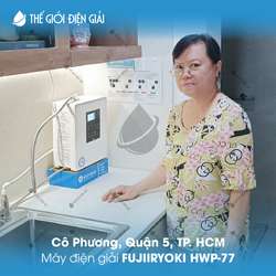 Cô Phương, Quận 5, TP.HCM lắp đặt máy lọc nước ion kiềm Fujiiryoki HWP-77