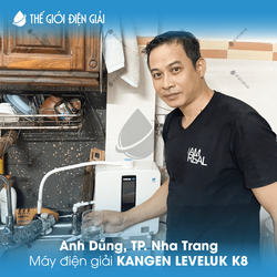 Anh Dũng, TP. Nha Trang lắp đặt máy lọc nước ion kiềm Kangen LeveLuk K8