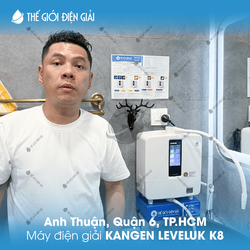Anh Thuận, Quận 8, TP.HCM lắp đặt máy lọc nước ion kiềm Kangen LeveLuk K8