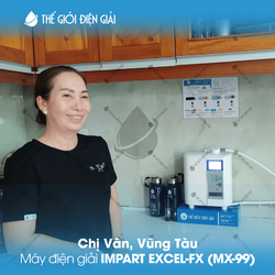 Chị Vân, Vũng Tàu lắp đặt máy lọc nước ion kiềm Impart Excel-FX (MX-99)