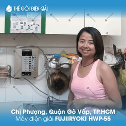 Chị Phượng, Quận Gò Vấp, TP.HCM lắp máy lọc nước ion kiềm Fujiiryoki HWP-55 Nhật Bản