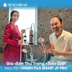 Gia đình Thu Trang - Tiến Luật tin chọn máy tắm Onsen Fuji Smart JP Pro