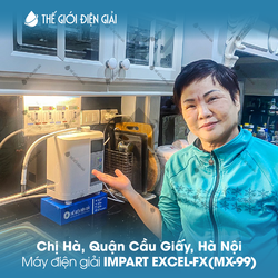 Cô Hà, Quận Cầu Giấy, Hà Nội lắp đặt máy lọc nước ion kiềm Impart Excel-FX (MX-99)
