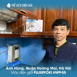 Anh Hùng, Quận Hoàng Mai, Hà Nội lắp máy lọc nước ion kiềm Fujiiryoki HWP-55 Nhật Bản