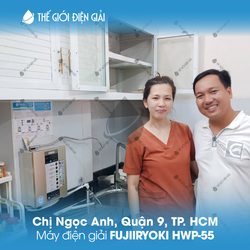 Chị ngọc Anh, Quận 9, TP. HCM lắp đặt máy lọc nước ion kiềm Fujiiryoki HWP-77