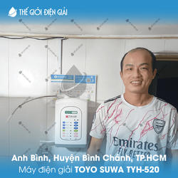 Anh Bình, Huyện Bình Chánh, Tp.HCM lắp đặt máy lọc nước ion kiềm Toyo Suwa TYH-520