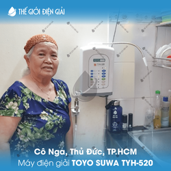 Cô Nga, Thủ Đức, TP.HCM lắp đặt máy lọc nước ion kiềm Toyo Suwa TYH-520