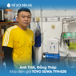 Anh Tính, Đồng Tháp lắp đặt máy lọc nước iON kiềm Toyo Suwa TYH-520Anh Học, Bắc Ninh lắp đặt máy lọc nước iON kiềm Toyo Suwa TYH-520