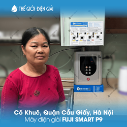 Cô Khuê, Quận Cầu Giấy, Hà Nội lắp đặt máy lọc nước iON kiềm Fuji Smart P9