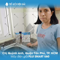 Chị Quỳnh Anh, Quận Tân Phú, TP.HCM lắp đặt máy lọc nước iON kiềm Fuji Smart P9