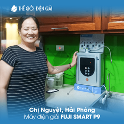 Chị Nguyệt, Hải Phòng lắp đặt máy lọc nước iON kiềm Fuji Smart P9