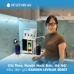 Chị Thủy, Huyện Hoài Đức Hà Nội lắp đặt máy lọc nước iON kiềm Kangen Leveluk SD501