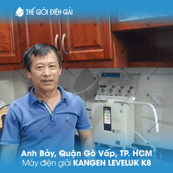 Anh Bảy, Quận Gò Vấp, TP.HCM lắp đặt máy lọc nước iON kiềm Kangen K8
