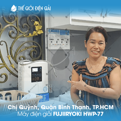 Chị Quỳnh, Quận Bình Thạnh, TP.HCM lắp đặt máy lọc nước ion kiềm Fujiiryoki HWP-77