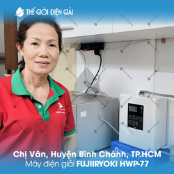 Chị Vân, Huyện Bình Chánh, TP.HCM lắp đặt máy lọc nước ion kiềm Fujiiryoki HWP-77