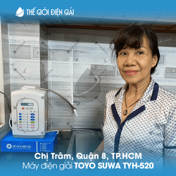 Chị Trâm, Quận 8, TP.HCM lắp đặt máy lọc nước ion kiềm Toyo Suwa TYH-520