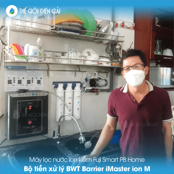 khách hàng lắp đặt máy lọc nước ion kiềm và bộ tiền xử lý nước BWT Barrier iMaster ion M
