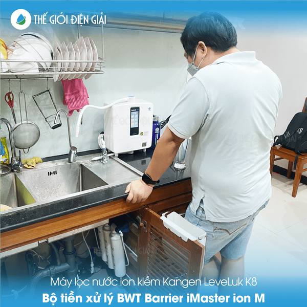 khách hàng lắp đặt máy điện giải và bộ tiền xử lý nước BWT Barrier iMaster ion M
