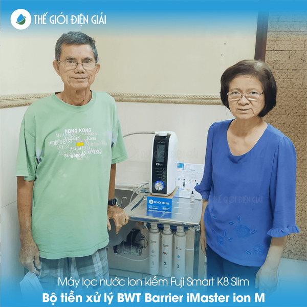 khách hàng lắp đặt máy điện giải ion kiềm và bộ tiền xử lý nước BWT Barrier iMaster ion M