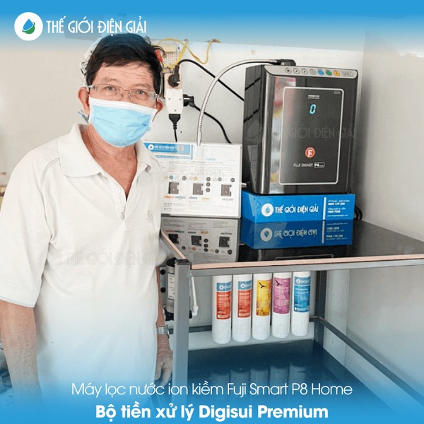 Khách hàng lắp máy điện giải và bộ tiền xử lý nước Digisui Premium
