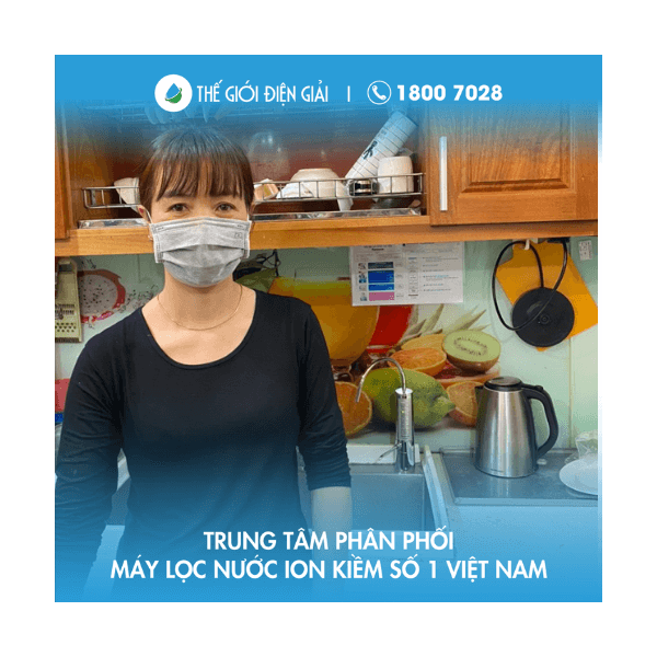 Gia đình anh Quyền, Tây Hồ, Hà Nội lắp đặt máy điện giải Panasonic TK-AB50 chính hãng