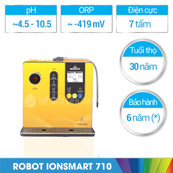 Máy lọc nước iON kiềm Robot ionSmart 710 có nước lọc trung tính nóng/nguội