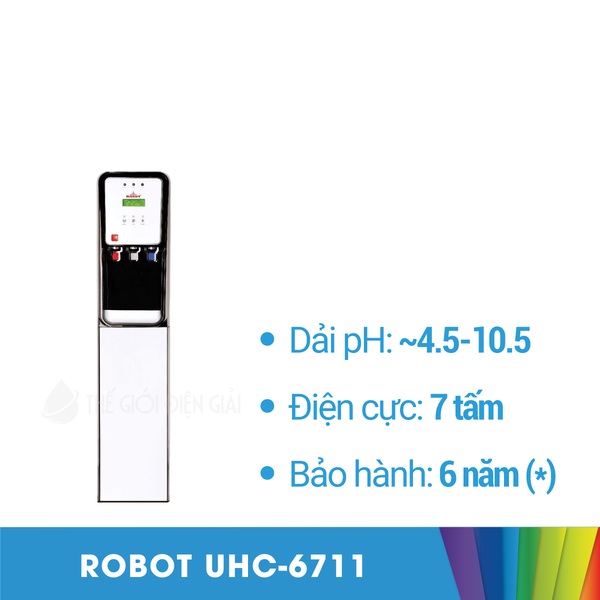 Máy lọc nước iON kiềm Robot UHC-6711 có nước lọc trung tính nóng/lạnh