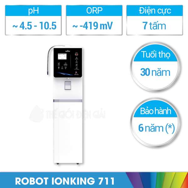 Mua máy lọc nước iON kiềm Robot ionKing 711 chính hãng tốt nhất tại Thế Giới Điện Giải