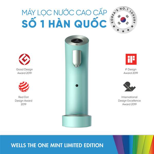 Máy lọc nước nóng lạnh Wells The One Mint Limited Edition cao cấp số 1 Hàn Quốc